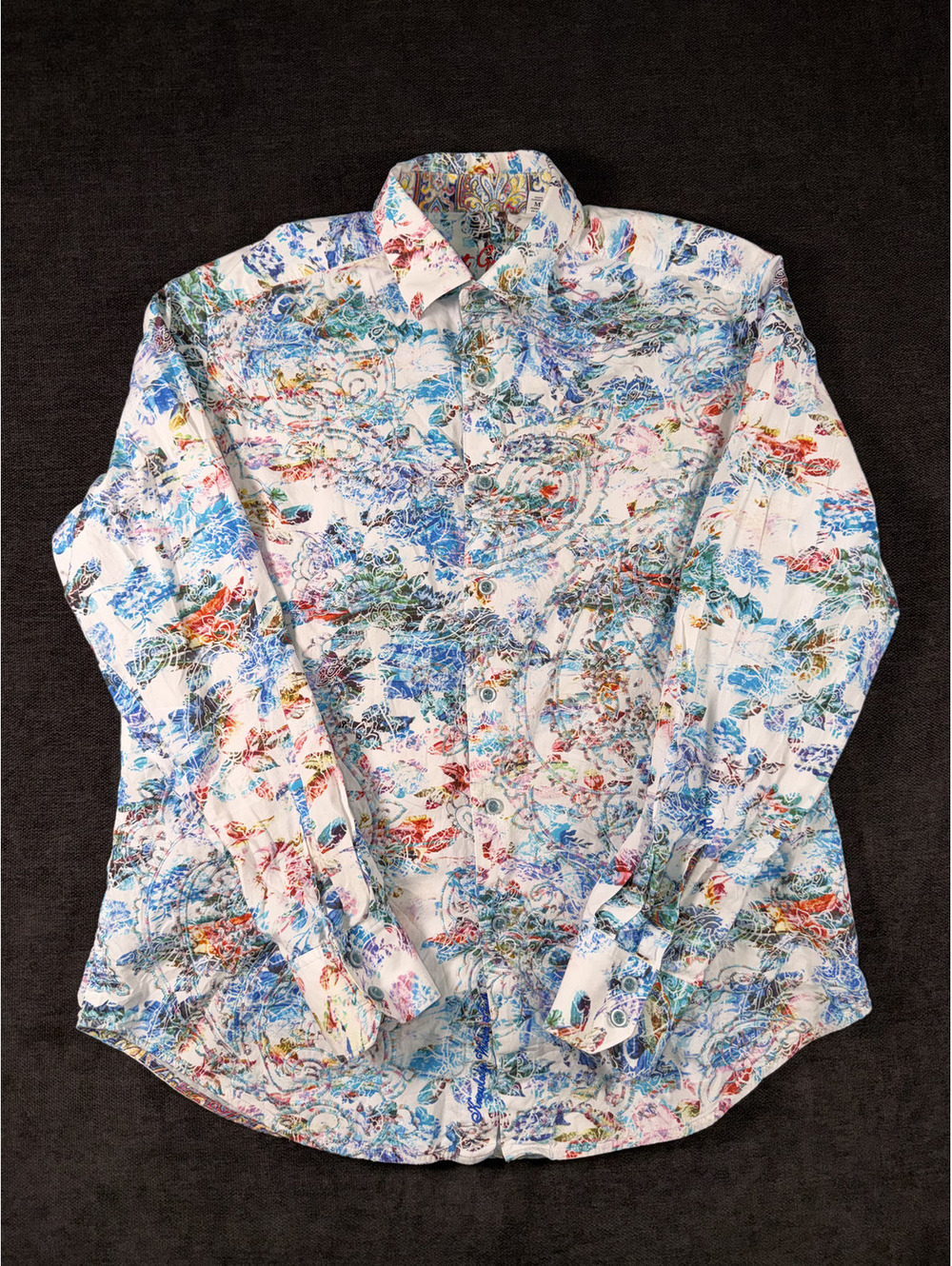 Robert Graham Men's Medium Long Sleeve Button-Up Shirt Multicolor Floral Pattern